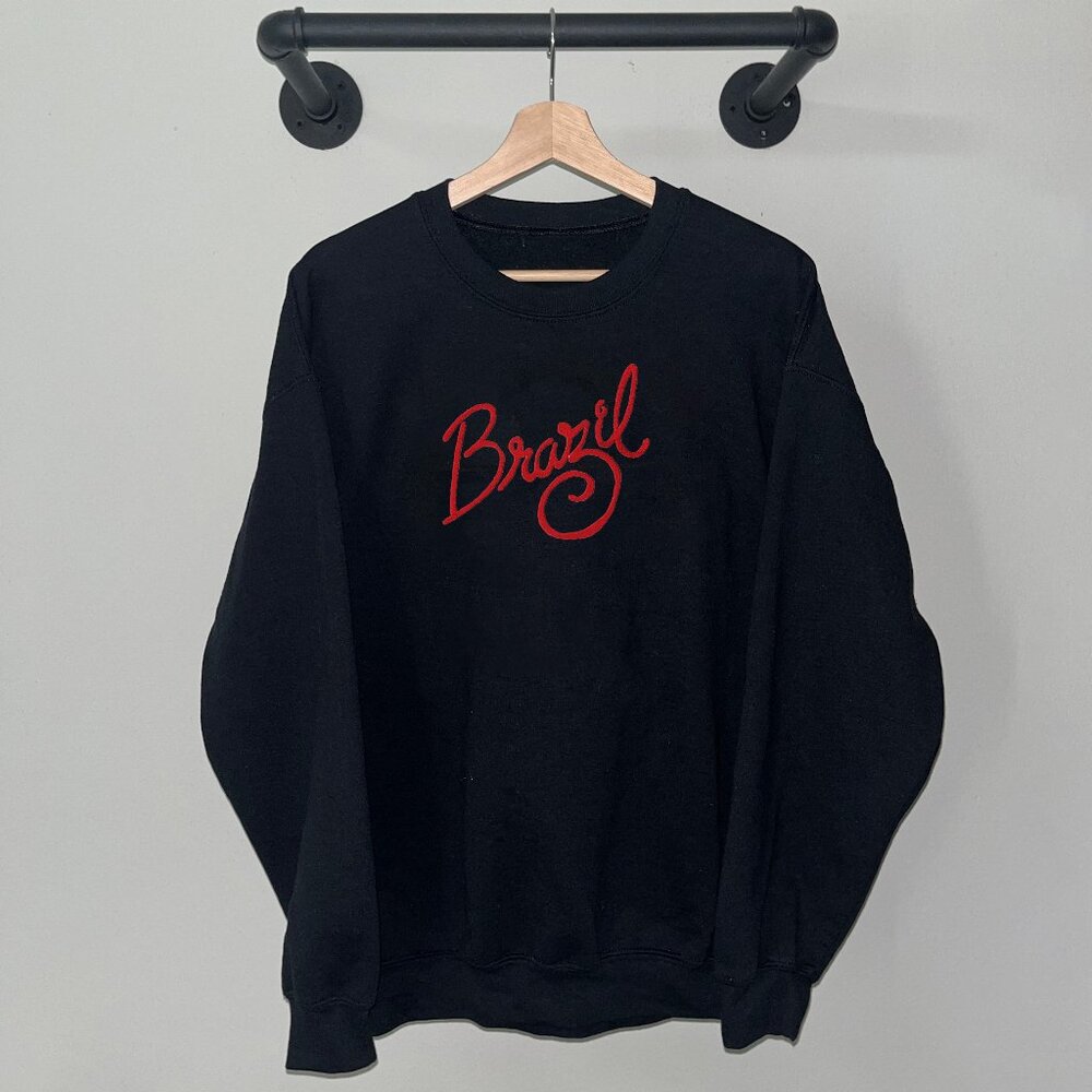 Black Red Brazil Avant Garde Film 80s Classic Movie Crewneck Sweatshirt